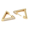 Rack Plating Triangle Brass Micro Pave Cubic Zirconia Hoop Earrings EJEW-Z059-14G-01-2