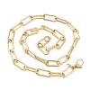 PVD Vacuum Plating 304 Stainless Steel Paperclip Chain Necklaces STAS-A051-07G-2