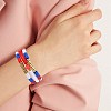 10Pcs Independence Day Theme Handmade Polymer Clay Beads Stretch Bracelets BJEW-SW01605-7