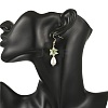 Anti-Tarnish Electroplate Bicone Glass Pearl Teardrop Beads Dangle Earrings EJEW-MZ00765-02-5