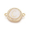 Brass Micro Pave Cubic Zirconia Links ZIRC-L078-006C-NR-1