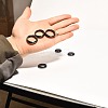 Dyed & Heated Black Agate Finger Rings IK0879-5-3