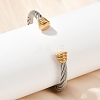 304 Stainless Steel Cuff Bangles BJEW-M136-01C-PG-1