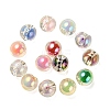 Transparent UV Plating Rainbow Iridescent Acrylic European Beads OACR-F006-09-1