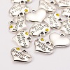 Wedding Party Supply Antique Silver Alloy Rhinestone Heart Carved Word Brother of Bride Wedding Family Charms X-TIBEP-N005-27A-2