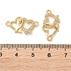 Rack Plating Brass Cubic Zirconia Double Heart Connector Charms KK-C084-32B-G-3