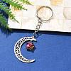Stainless Steel Hollow Moon Keychains KEYC-JKC00584-02-2