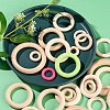 75Pcs 8 Style Unfinished Wood Linking Rings WOOD-LS0001-26-5