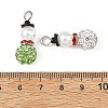 Christmas Handmade Polymer Clay with Rhinestone Pendants PALLOY-JF06037-3