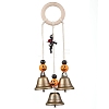 Halloween Theme Iron Bell Pendant Decoration HJEW-JM02476-1