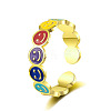 Brass Open Cuff Rings for Women RJEW-R005-03G-2