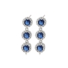 Brass Pave Cubic Zirconia Stud Earring Findings KK-D369-07P-B-1