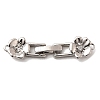 Brass Micro Pave Clear Cubic Zirconia Fold Over Clasps KK-C075-32P-1