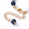 Natural Pearl & Natural Lapis Lazuli(Dyed) Beaded Bracelets BJEW-JB05153-04-3