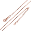 Brass Box Chain Necklaces for Women NJEW-D302-42RG-4