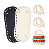 2Pcs 2 Colors Oval PU Leather Knitting Crochet Bags Nail Bottom Shaper Pads DIY-PH0029-30A-6