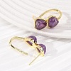 Valentine's Day Heart Natural Amethyst Stud Earrings EJEW-T053-01G-09-3