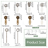 38pcs 14 Styles Alloy with  Iron Bookmark Cabochon Setting FIND-NB0005-25-2