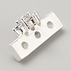 Brass Pave Clear Cubic Zirconia Connector Charms KK-WH0081-22A-S-2
