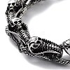 Retro Alloy Skull Snake Link Chain Bracelets for Women Men BJEW-L684-009AS-2