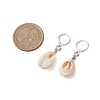 Natural Cowrie Shell Leverback Earrings EJEW-JE05777-01-3