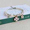 Cute Cartoon Flower Alloy Enamel Three Layer Multi-strand Charm Bracelets for Women TU6041-8-1