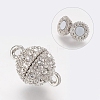 Alloy Rhinestone Magnetic Clasps X-RB-H116-2-N-2