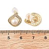 Brass Glass Stud Earrings EJEW-P302-03G-5