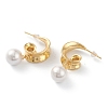 Brass Half Hoop Earrings X-EJEW-A056-25G-2