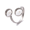 201 Stainless Steel Open Cuff Ring Findings STAS-E124-01P-1