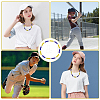 1Pc Polymer Clay Rhinestone Round Beaded Stretch Necklaces NJEW-SP0001-14E-6