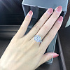 Brass Micro Pave Cubic Zirconia Finger Rings for Women FS-WG4C4EA-07-3