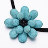 Perfect Dyed Natrual Howlite Flower Pendant Necklaces NJEW-I201-07B-2
