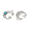 Synthetic Turquoise & Alloy Pendants PALLOY-H146-01AS-G-2