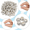 80Pcs Polymer Clay Rhinestone European Large Hole Beads with Silver Color Plated Brass Cores FPDL-LT0001-02E-4