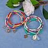 Handmade Polymer Clay Heishi Beads Anklets Sets AJEW-SW00007-4