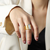 304 Stainless Steel & Crystal Rhinestone & Natural Shell Finger Rings FS-WGBC337-03-1