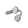 Non-Tarnish 304 Stainless Steel Open Cuff Ring Findings LS-X-STAS-E124-05A-P-2