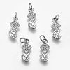 Brass Micro Pave Cubic Zirconia Pendants KK-E772-16P-2