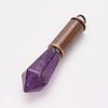 Natural Amethyst Pointed Pendants G-F413-03R-1