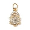 Brass Micro Pave Cubic Zirconia Charms KK-C133-03D-G-1