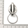 Tibetan Style 316 Surgical Stainless Steel Fittings with 304 Stainless Steel Key Ring FIND-Q101-02AS-3