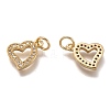 Brass Micro Pave Clear Cubic Zirconia Charms X-ZIRC-B002-60G-2