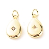 Brass Micro Pave Clear Cubic Zirconia Pendants ZIRC-P094-10G-RS-2