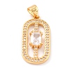 Real 18K Gold Plated Brass Micro Pave Cubic Zirconia Pendants ZIRC-L100-083G-01-2