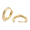 Brass Micro Pave Clear Cubic Zirconia Huggie Hoop Earrings EJEW-A058-26G-2