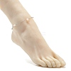 Natural Dyed White Jade & Malaysia Jade Anklets for Women AJEW-AN00476-02-3