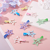 10Pcs 5 Colors Gradient Color Iron Alligator Hair Clips OHAR-TA0001-14-5