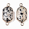 Natural Dalmatian Jasper Links Connectors X-G-S359-276B-2