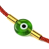 Lampwork Evil Eye & Brass Beaded Bangle BJEW-A008-01C-2